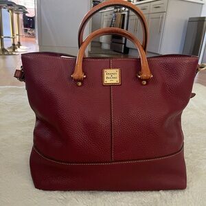Dooney & Bourke Burgundy Leather Tote Bag
